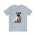 Loving Pug in Watercolor - Short Sleeve Tee Light Blue